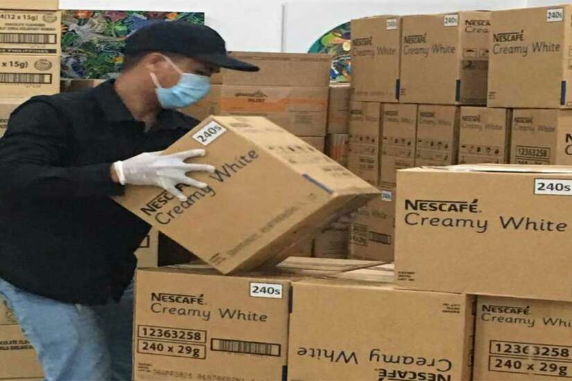 Products being readied for Nestlé Kasambuhay Kits in Tarlac