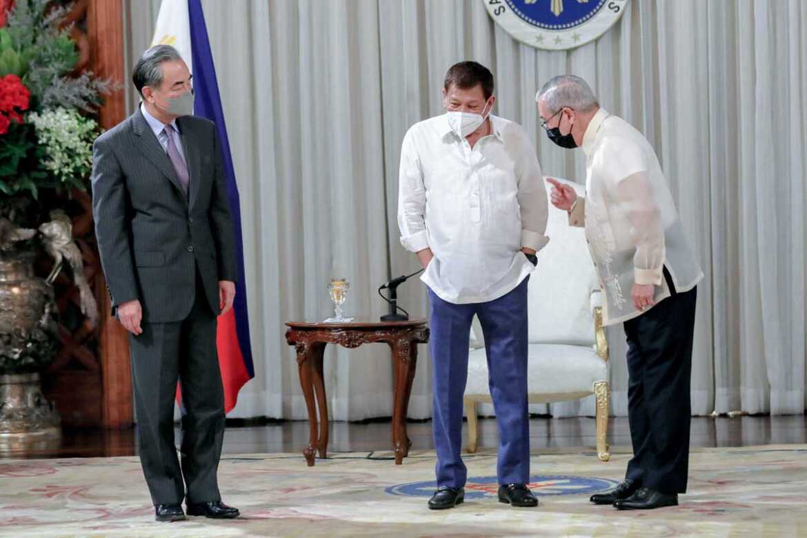 Rodrigo Duterte, Teodoro Locsin and Wang Yi