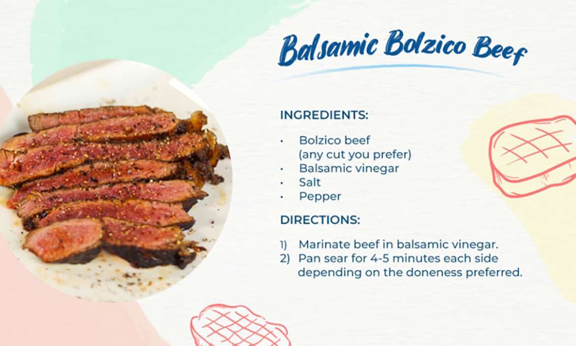 Balsamic Bolzico Beef Recipe Card