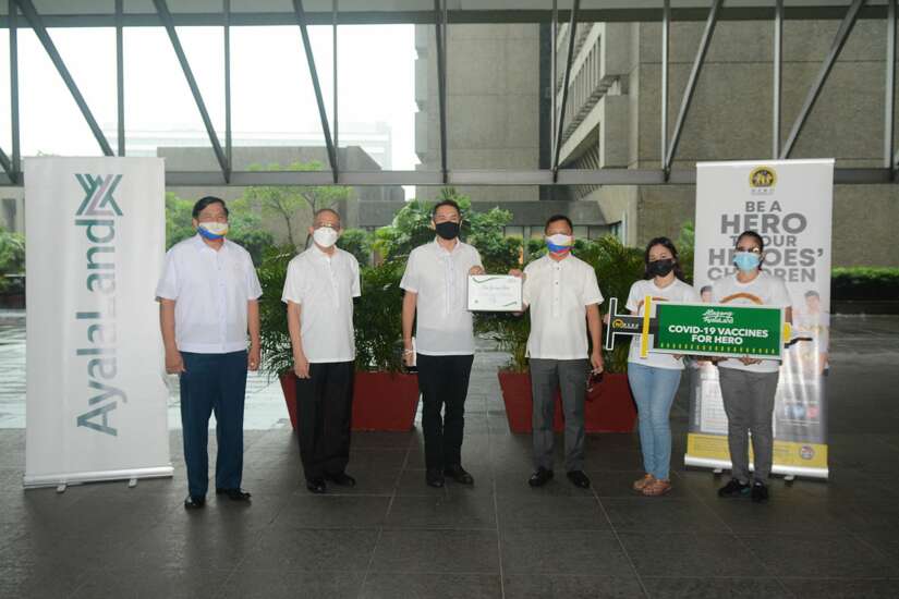 Ayala Land free COVID-19 vaccine doses and cash donation to Hero Foundation