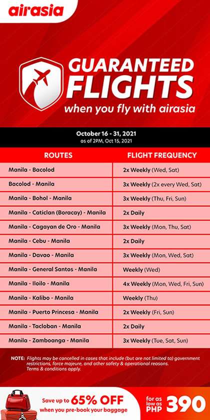AirAsia Guaranteed Flights