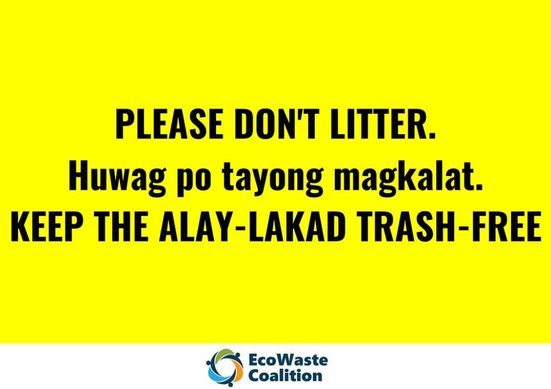Keep the Alay Lakad Trash Free placard