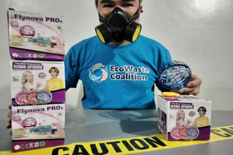 Toxic plastic flying spinners